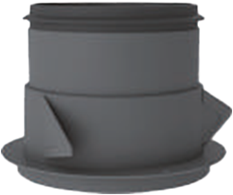 Plafondadapter ALIZE Ø125mm, lengte 100mm