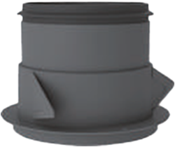 Gipsplaat 3-vins adapter Ø125mm, Lengte 100mm met afdichtring