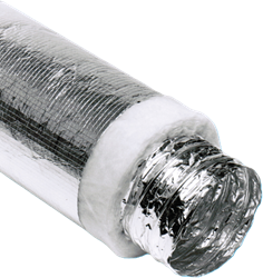 Thermisch en akoestisch geïsoleerde ventilatieslang 125 mm (10 m)