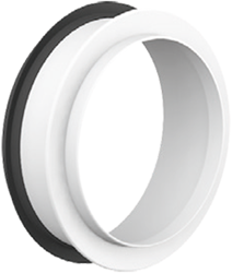 Kunstof adapter Ø125mm, Lengte 65mm met afdichtring
