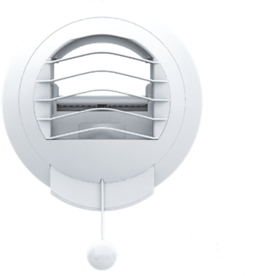 ALIZE zelfrelend afzuigventiel 15/45/40 m3/h met timer, vochtsensor en trekkoord HTC04 - 1758