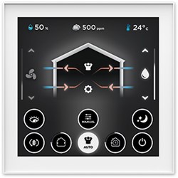 PR COLOR ACTIVE met Co2 sensor Bedieningspaneel voor ACTIVE decentrale wtw toestellen