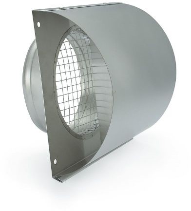 RVS aanzuig-/uitblaaskap muurmontage Ø198 mm