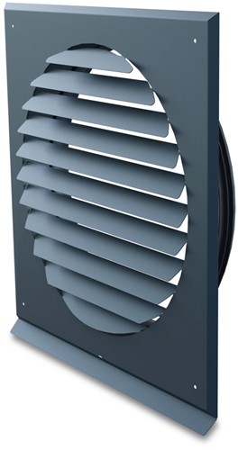 RVS Plat muurrooster toevoer/uitblaas Antraciet Ø245 mm