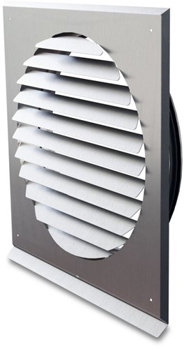 RVS Plat muurrooster toevoer/uitblaas geborsteld RVS Ø245 mm