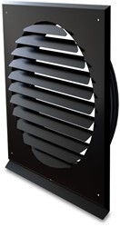 RVS Plat muurrooster toevoer/uitblaas zwart Ø310 mm