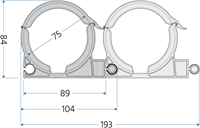 Kanaalklemmen Peflex kanalen 75 mm set van 10 stuks-3
