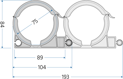 Kanaalklemmen Peflex kanalen 75 mm set van 10 stuks-3