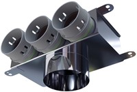 Haakse versie: 125 mm voor directe aansluiting met aantal tuiten: 3x75