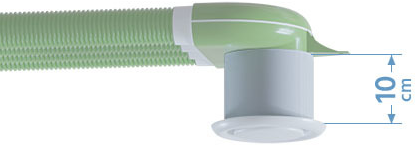 Verlengstuk voor adapters: Wit Kunststof 10 cm